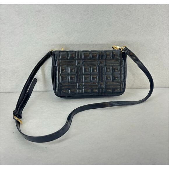 Like Dreams Black Crossbody Bag Flap Top Chic Gold Hardware Faux Leather - Picture 1 of 11